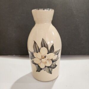 Casey Pottery Marshall Texas Stoneware Vase, Creamer Dish Magnolia Flower 6.25"